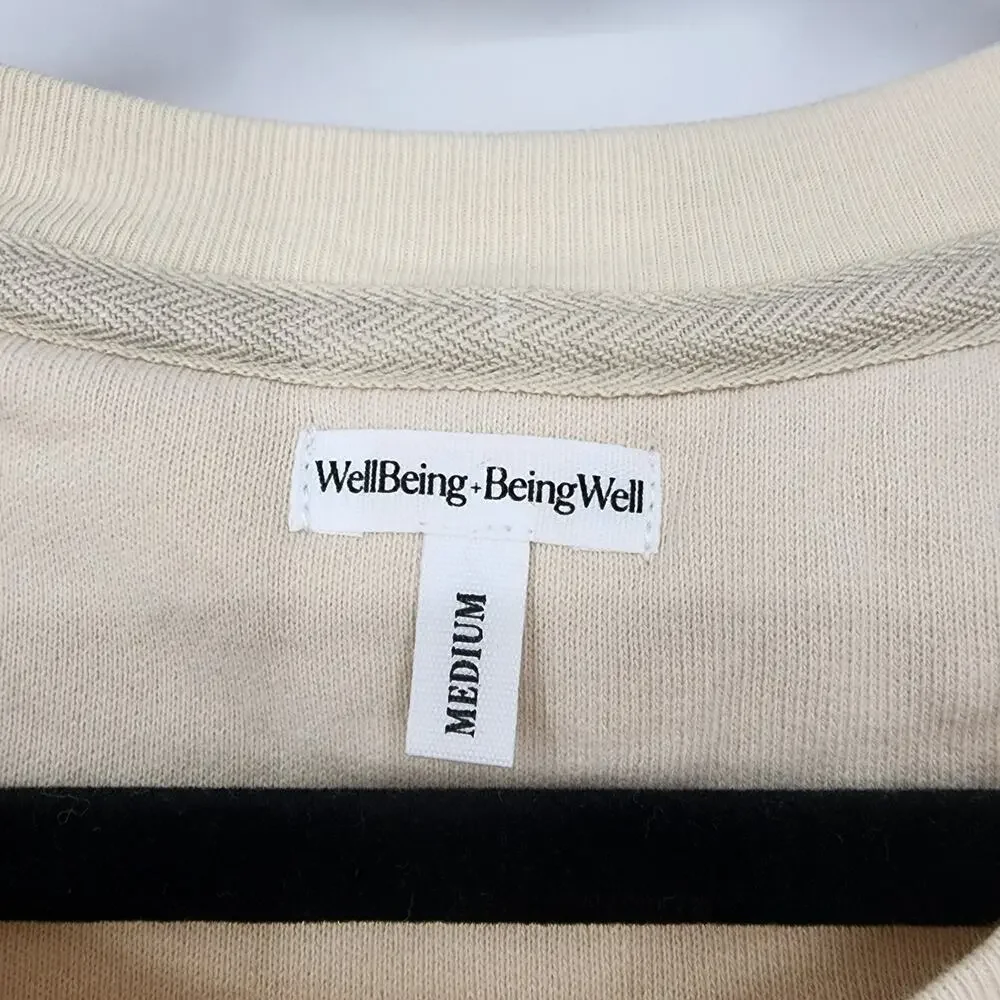 Revolve WellBeing + BeingWell Goldie Sweatshirt in Bone White Size Medium
